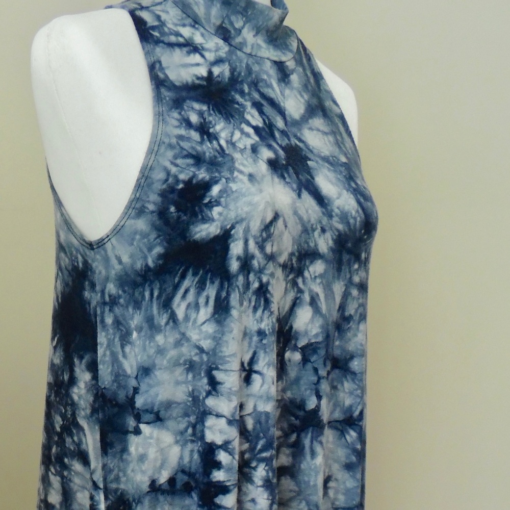 Blue and White Tie-Dye Dress
